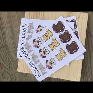 Homemade Kawaii woof stickers!
